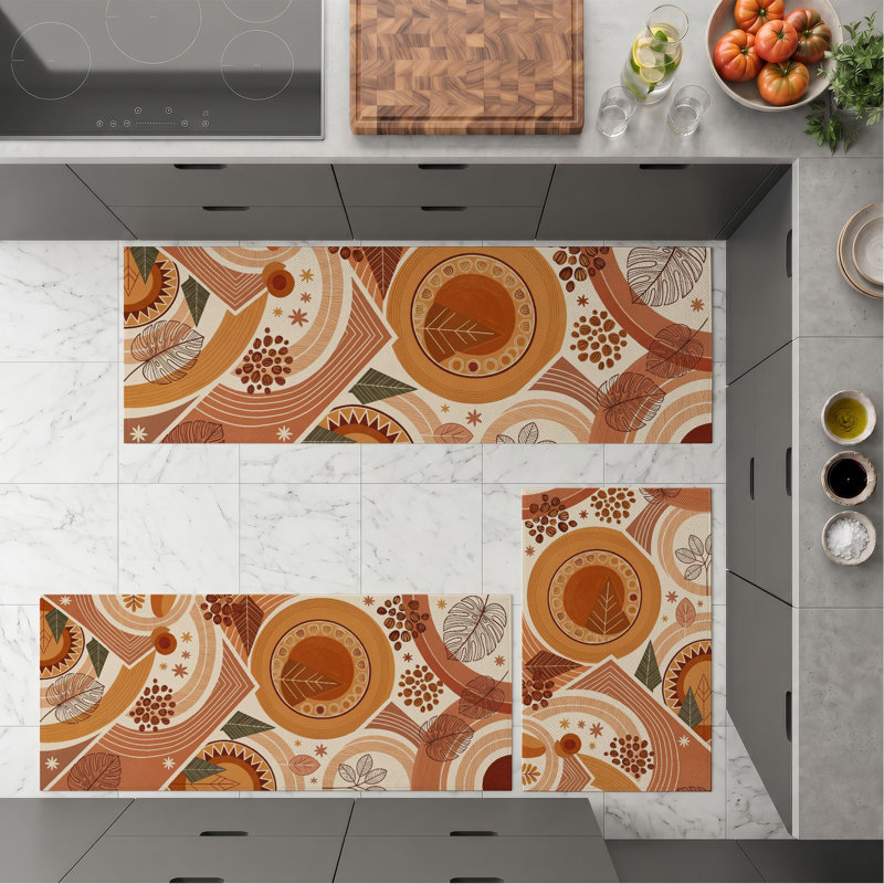 Tapis de cuisine lavables antidérapants rétro