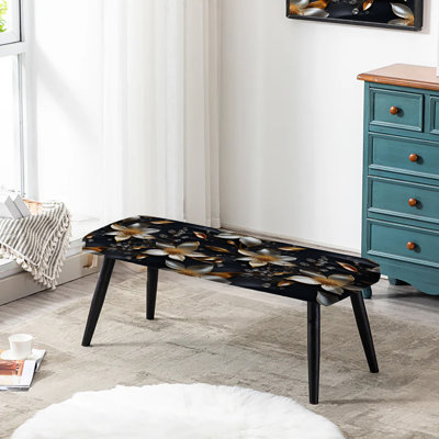 Banc rembourré en cristal noir Glamour Brilliance - Glam