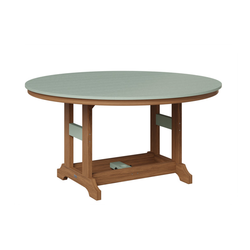 Table de bar ronde Berlin Classic, Acajou antique, Écume de mer, écume de mer