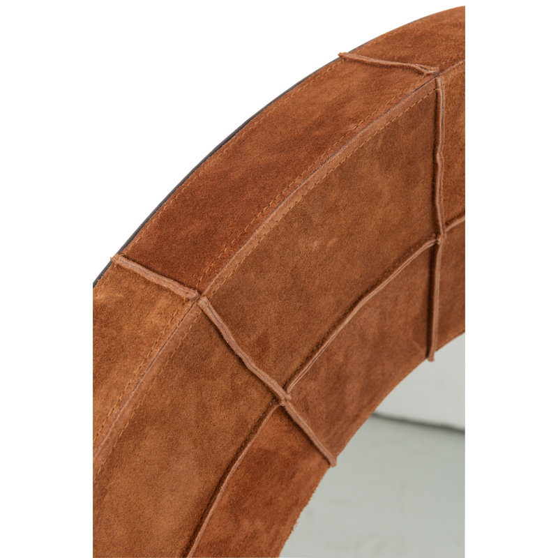 Josef Leather Flat Mirror, Cognac