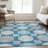 Premium Machine Washable Prisco Teal Rug-172191075