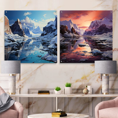 Antartica - Sublime solitude en sourdine - ensemble de 2 verres muraux en acrylique