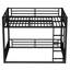 Lit superposé en métal, structure de lit superposé au-dessus du plancher double, lit superposé robuste pour enfants, adolescents, adultes, conception à bruit réduit, noir