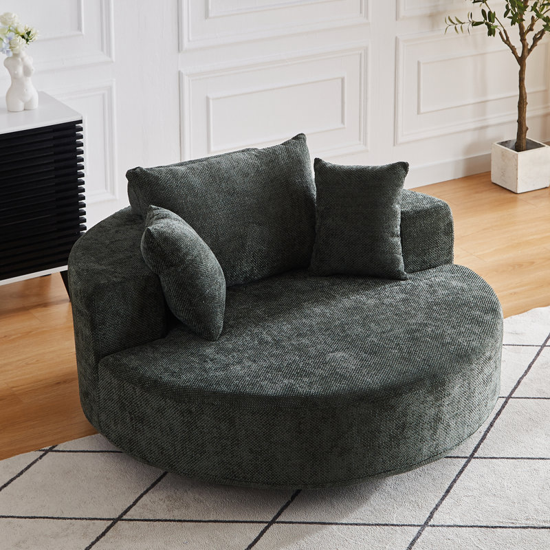 Fauteuil pivotant à 360 degrés Chenille, Vert