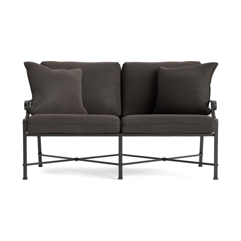 Venetian Outdoor 2 - Seat Loveseat, Textured Pewter, Fusion Charcoal