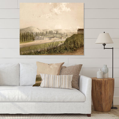 Paysage historique des montagnes du Caucase - Peinture sur toile