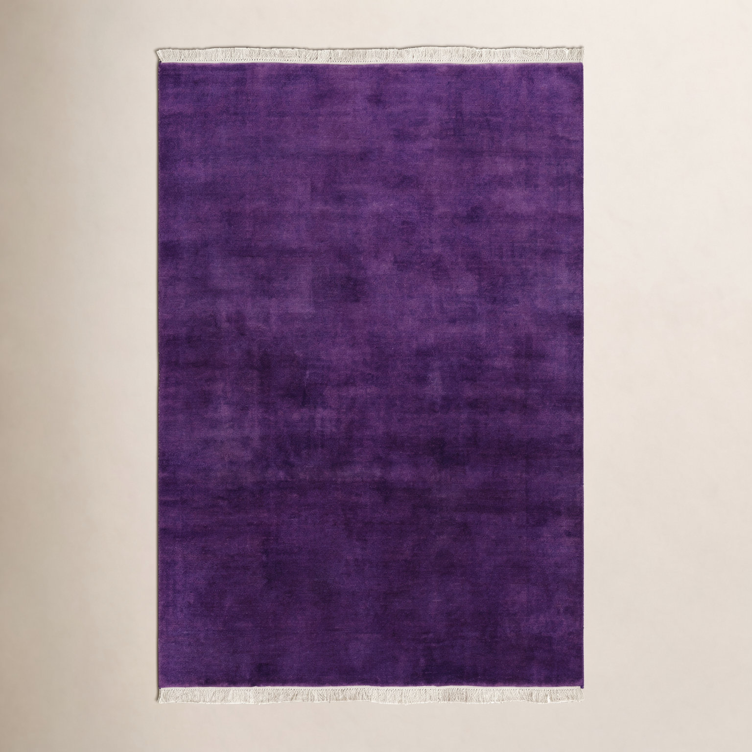 Clio Handmade Wool Purple Rug, Rectangle 2' x 3'
