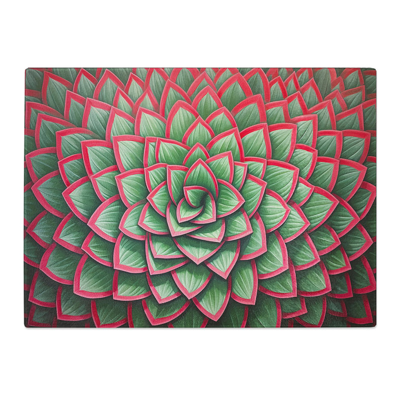 Succulent Op Art  Glass Chopping Board