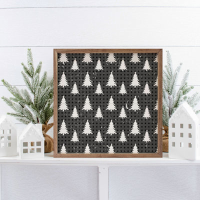 Motif arbre de Noël à pois noir