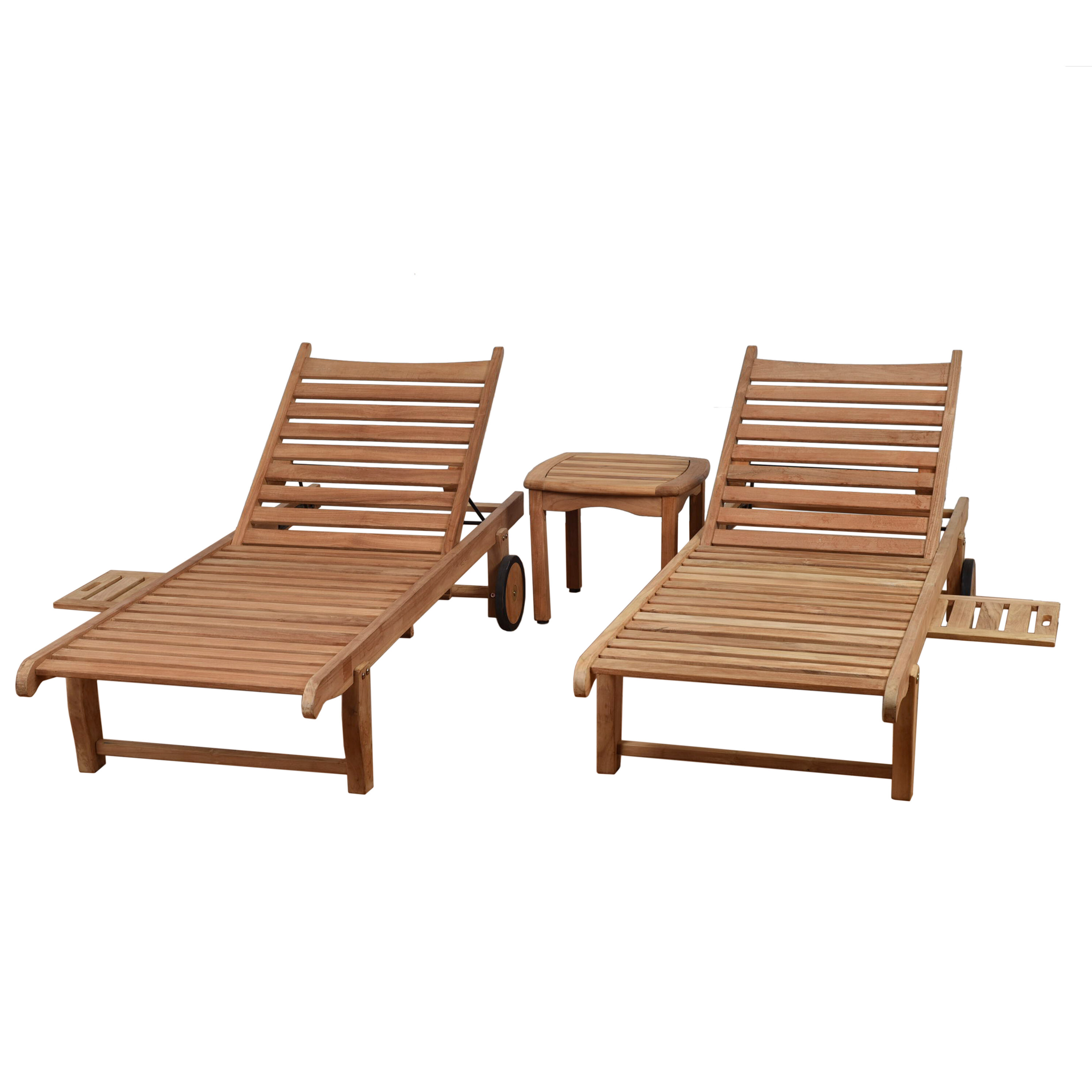 Reclining teak 2025 chaise lounge