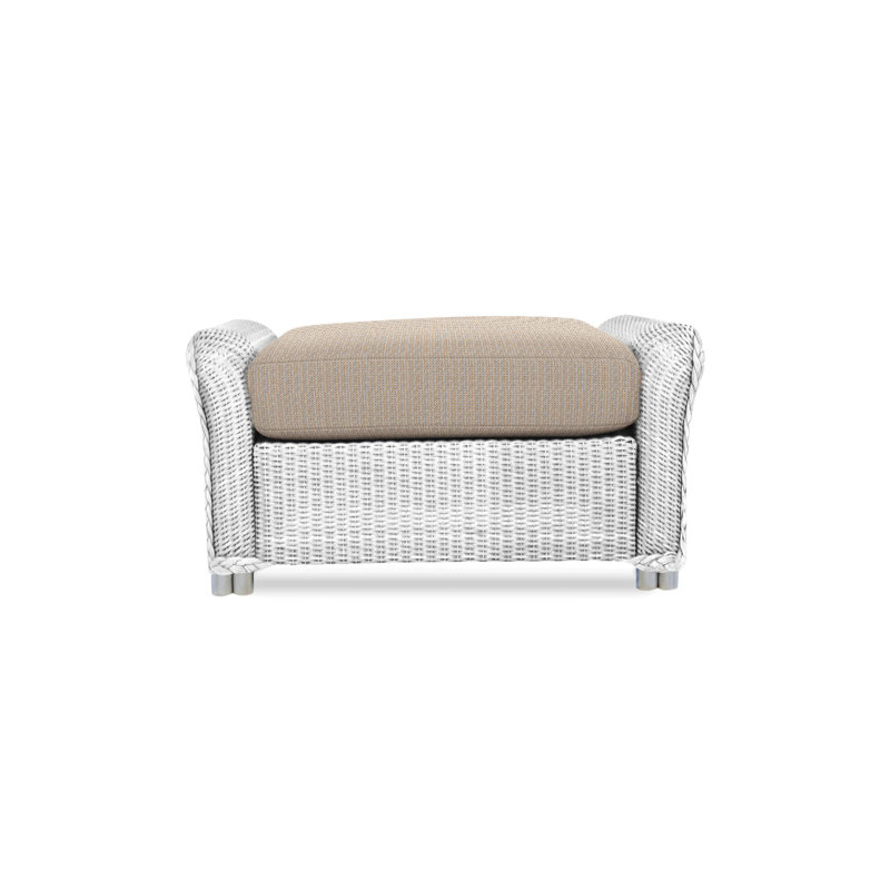 Reflections Outdoor Ottoman, Pewter, Demo Oatmeal