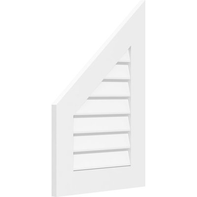 Évent à pignon en PVC à cadre standard non fonctionnel demi-pointe en haut à gauche au pas 9/12