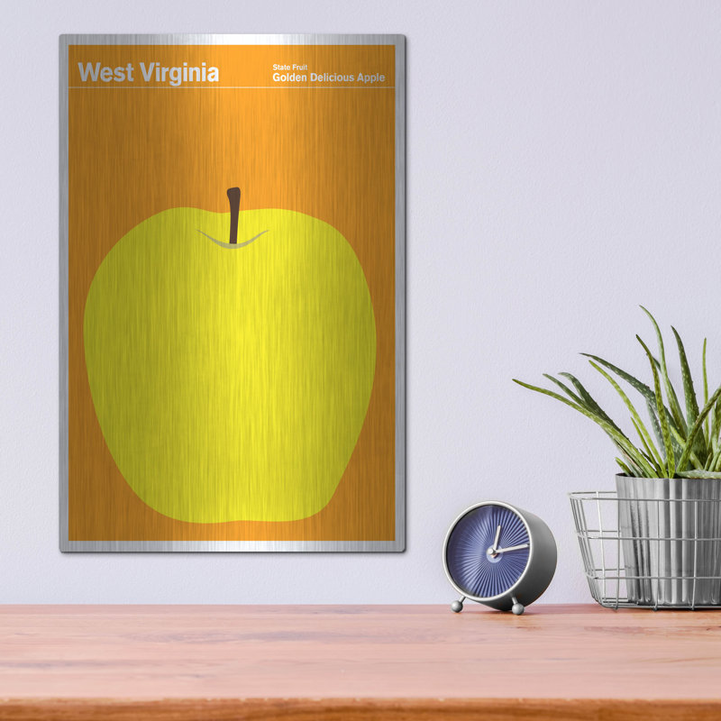 «State Posters WV» par Print Collection, art mural en métal, H 16 po x l 12 po