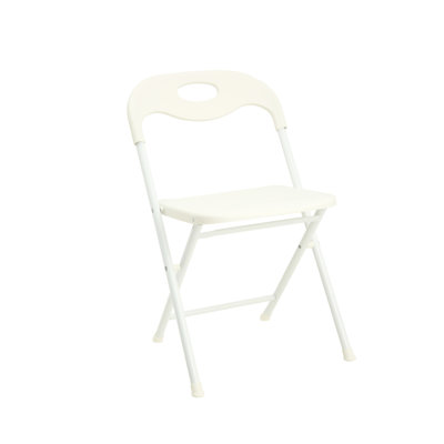 4 Waterproof White Stainless Steel Folding Chairs, 800Lb Capacity, Stackable, Dual Hinges, Triple Bracing, Simple For Terrace Use, All-Weather Resistance, Non-Scratch Base Commercial-Grade With