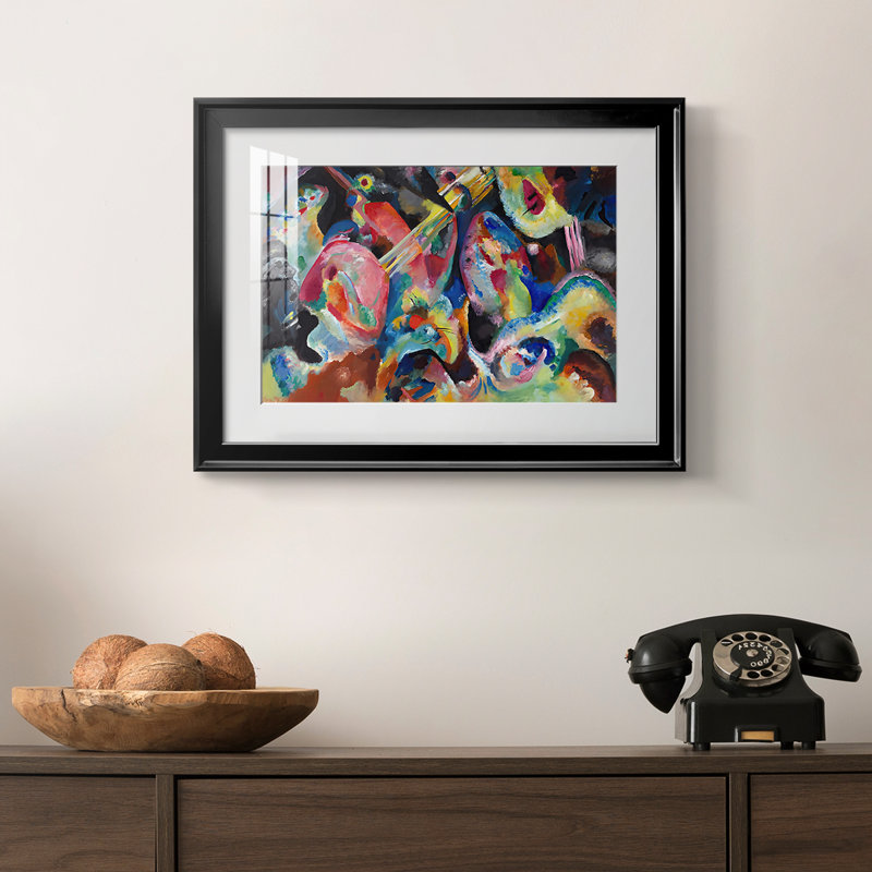 Esquisse pour composition II - Wassily Kandinsky - Impression encadrée avec passe-partout et verre - 1909 - 1910, 18,5 x 24,5