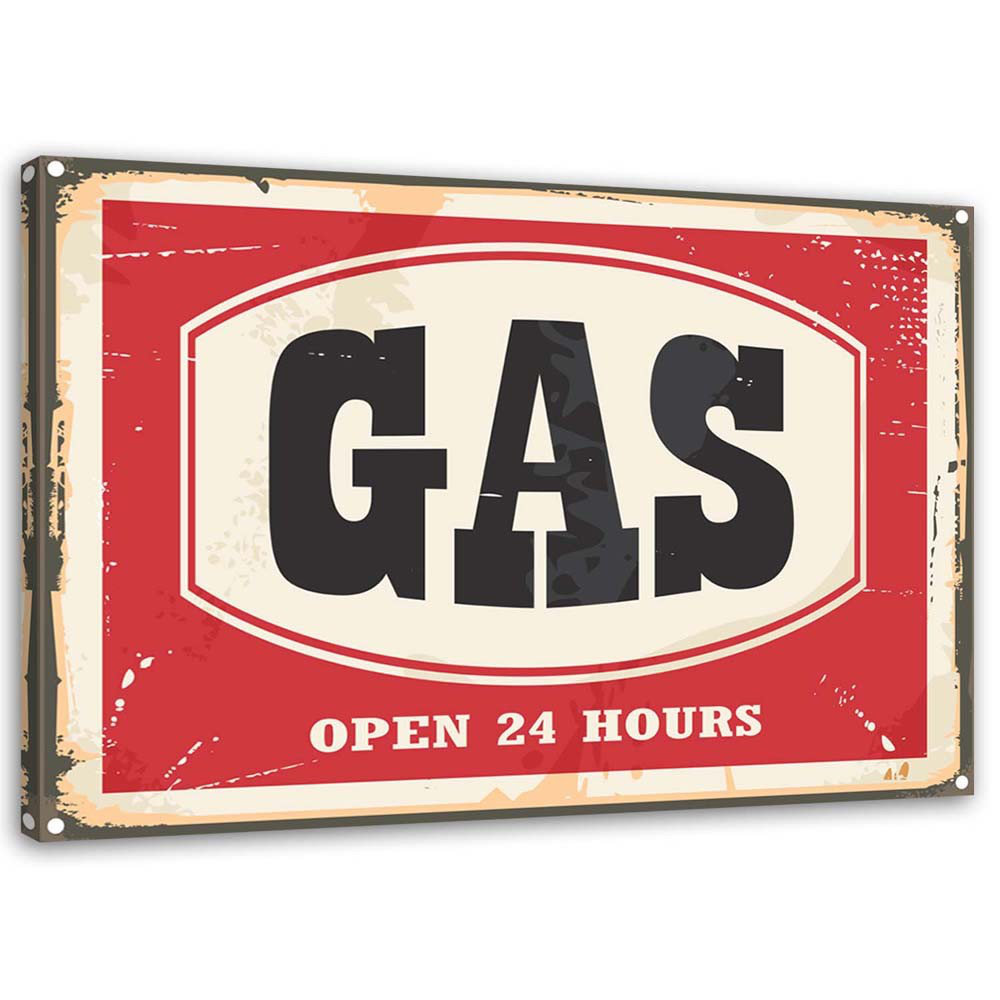 Leinwandbild Retro Gas Signboard