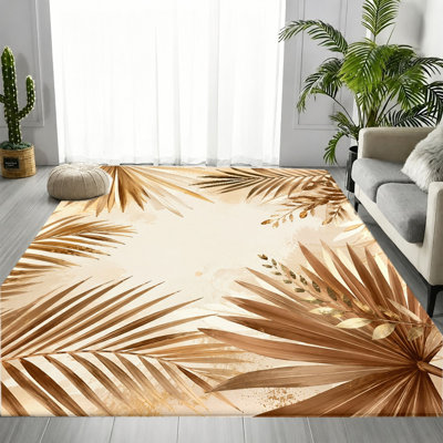 Tapis à motif botanique abstrait Tropical Leaf
