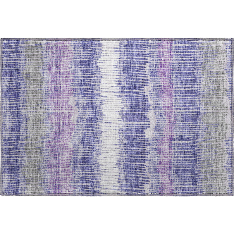 Premium Machine Washable Prisco Purple Rug, Rectangle 1'8" x 2'6"