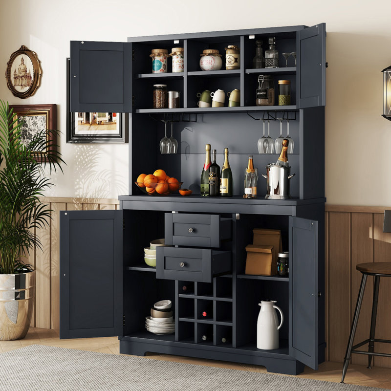 Armoire de cuisine avec bar Coffee Coffee, Bleu antique