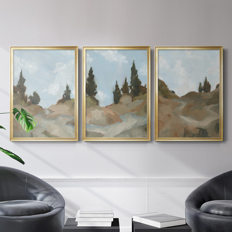 Toile encadrée de qualité supérieure West Trail, Or, H 42,5 po x l 91,5 po x P 1,25 po
