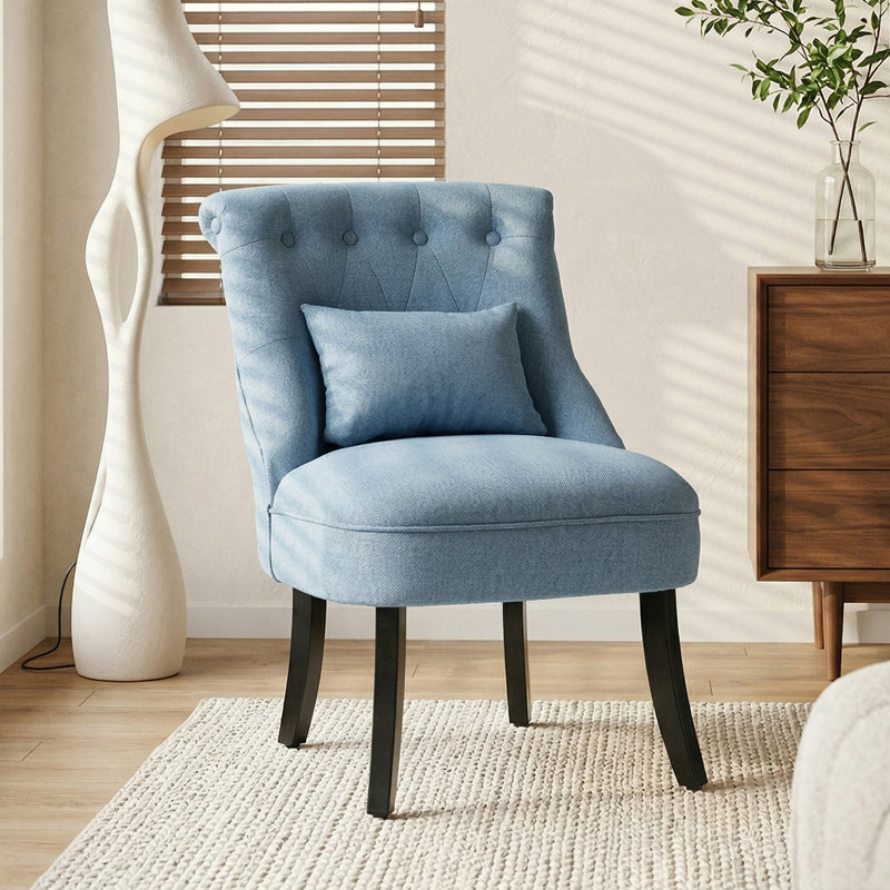 Kiyohisa 52.5cm Wide Tufted Lounge Chair, Light Blue