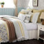 Édredon 9 pièces jaune grand - tissu de coton, style chambre à coucher, comprend un édredon, des taies décoratives, des taies décoratives européennes et des coussins décoratifs-121159191-121159190