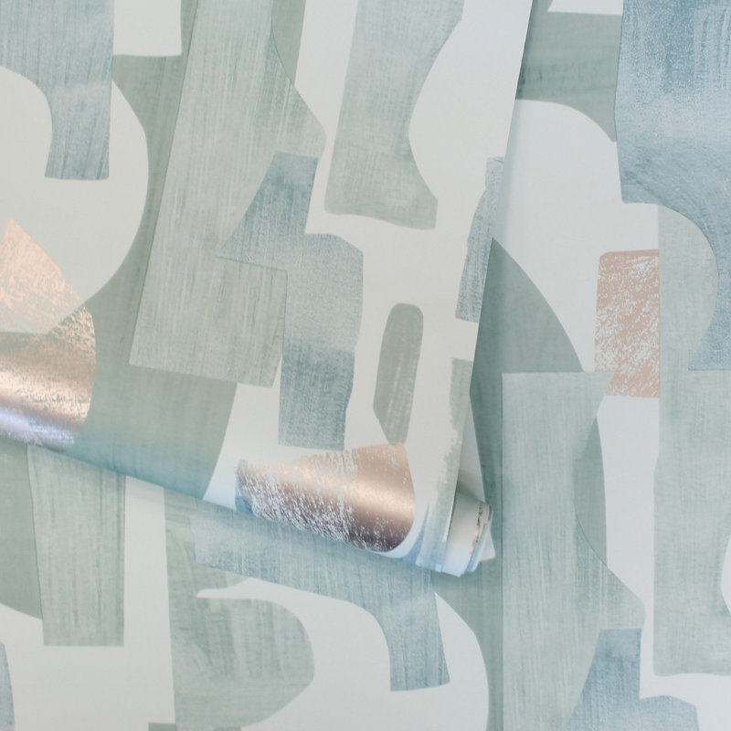 Tariq 16.5' L x 20.5" W Peel and Stick Wallpaper Roll, Green