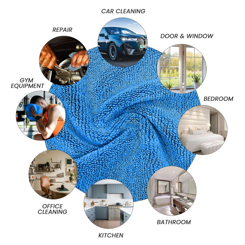 Ensemble de chiffons de nettoyage, Bleu clair