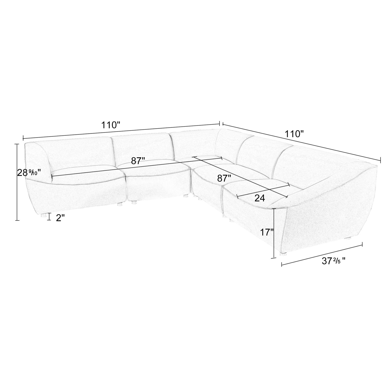 Lizzy Upholstered U-Sectional