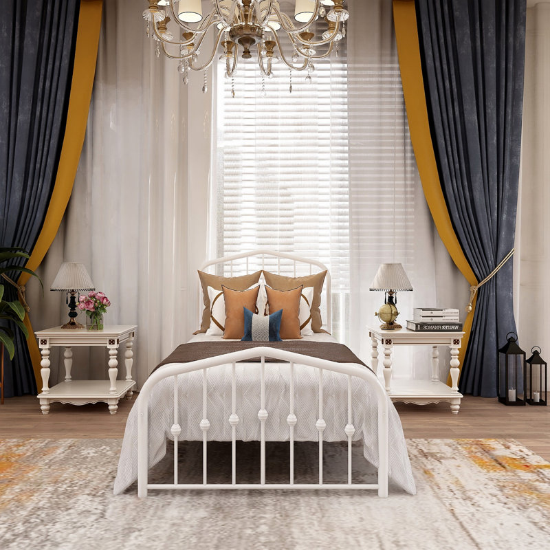 Lit plateforme Aalderk, Blanc, Simple