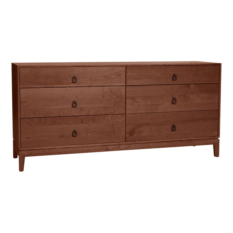 Mansfield 6 - Drawer Solid Wood Dresser, Natural Walnut