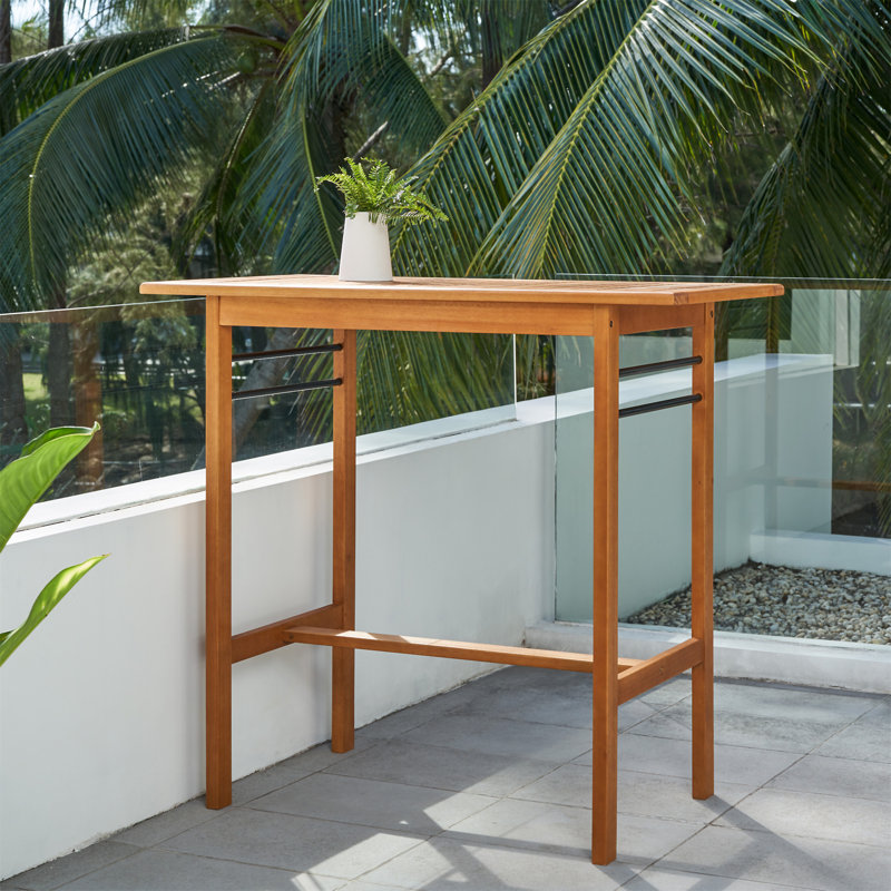 Gloucester Contemporary Patio Wood Bar Table （Only Include Table)
