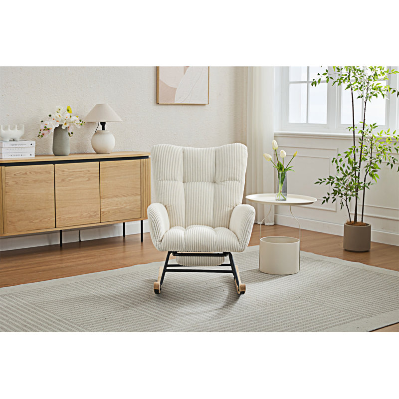 Chaise berçante moderne pour chambre de bébé (chaise incluse seulement), Beige