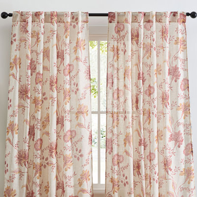  Rideaux à motifs floraux en lin Spring Bloom