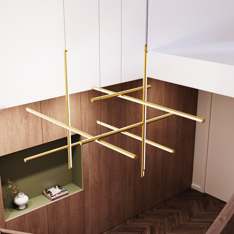 Labyrinth 1 - Light LED Chandelier, Brass