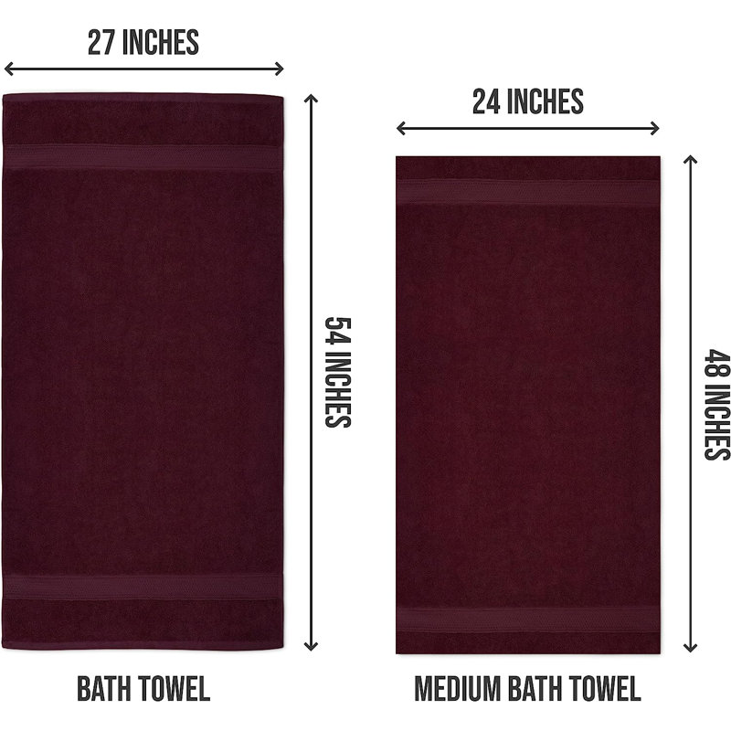Ensemble de 6 serviettes pour salle de bain Cassada, Bourgogne