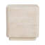 Table d'appoint élégante au fini travertin beige, durable et légère pour une utilisation intérieure et extérieure
