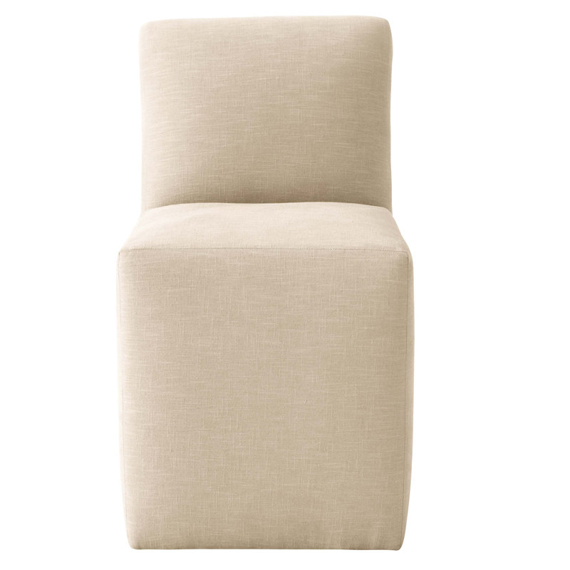 Cora Dining Chair In Zuma Charcoal, Classic Linen Linen