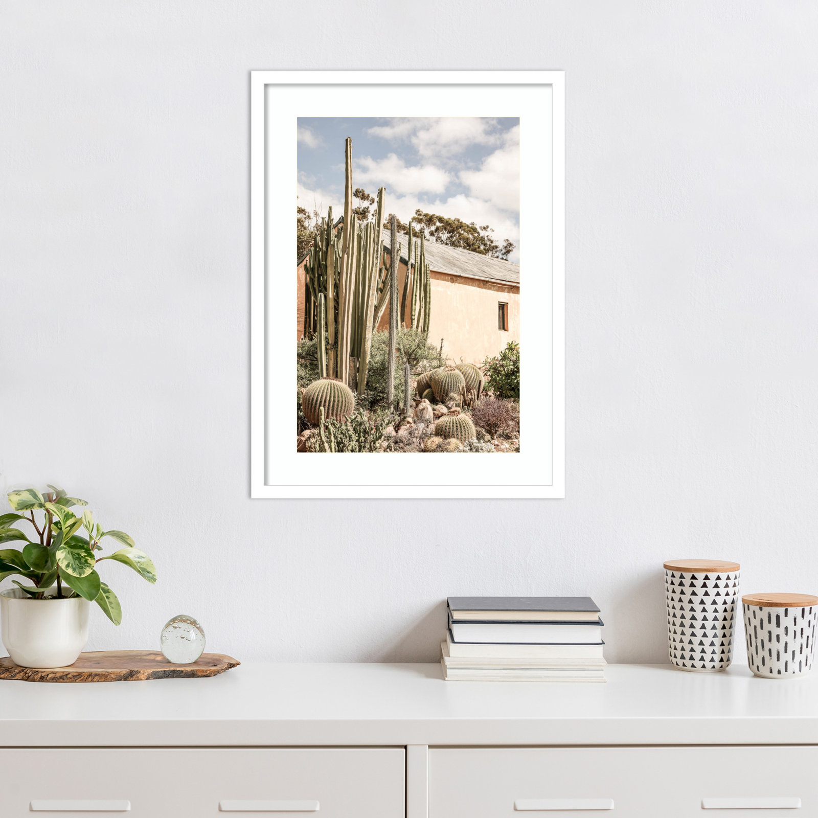 Daisey "Karoo Garden 02" Print, White , 25" H x 19" W