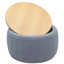 Repose-pieds rond avec rangement, fonction 2 en 1, table de bout et repose-pieds gris foncé (25,5 po x 25,5 po x 14,5 po)