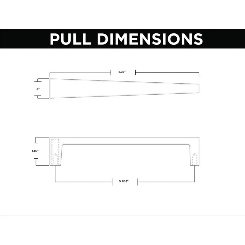 Angled 5" Center to Center Bar Pull