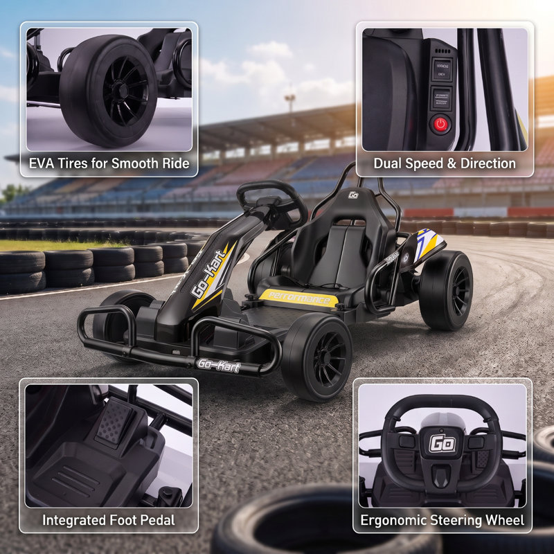 Sailvan Go Kart Toy with Remote Control, Black