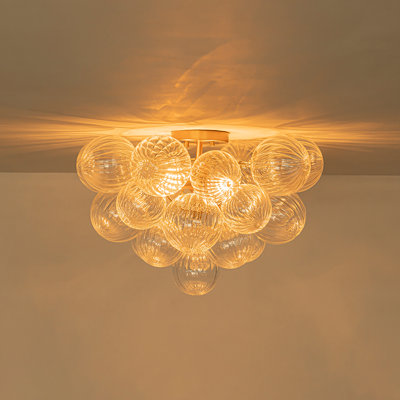Plafonnier semi-encastré 2 lumières Ornate Glam