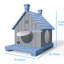 Maison pour chat en résine avec porte de secours 25,65 "h-1930548541-1942150305
