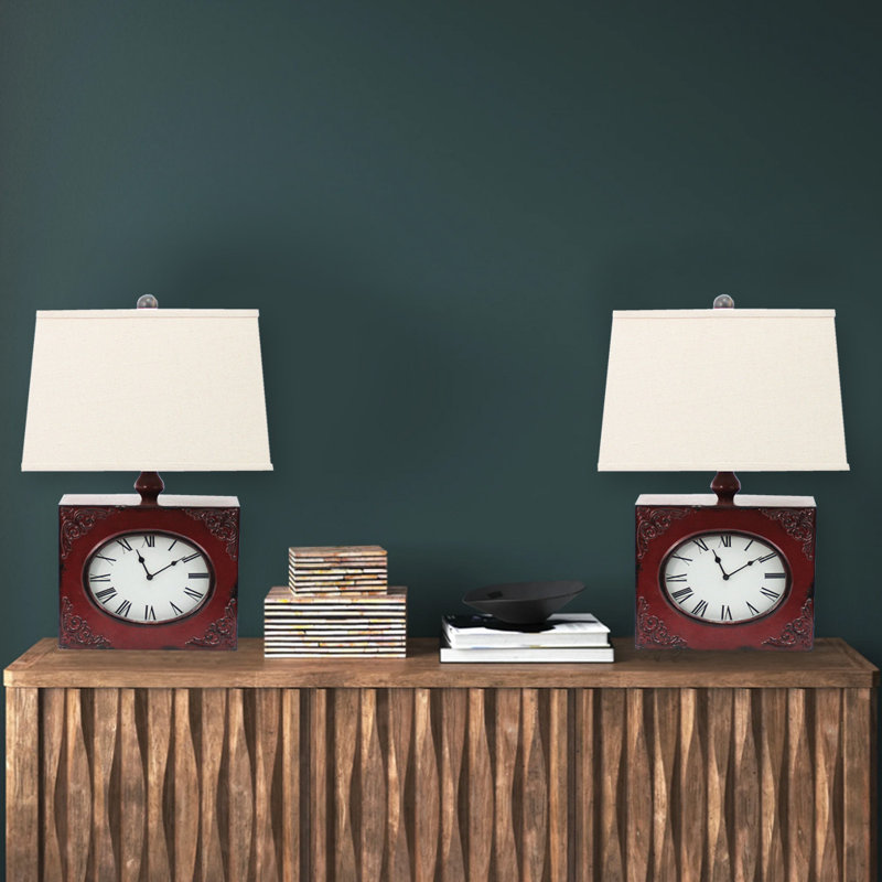 Lampe de table Holloman, H 22 po x l 7 po x P 7 po, Rouge
