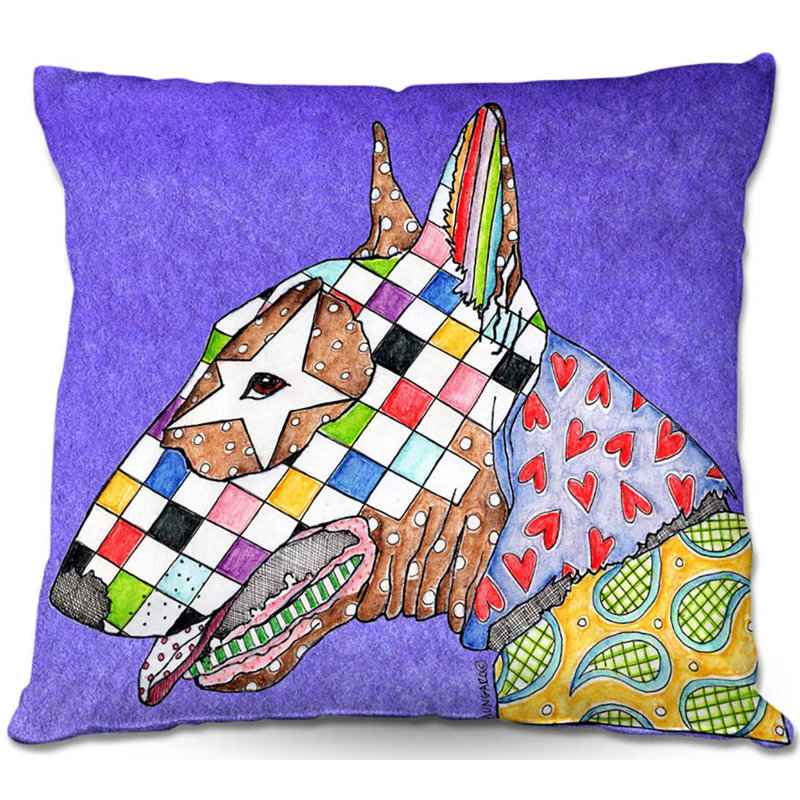  Coussin Couch Bull Terrier, 20 po x 20 po, Rose