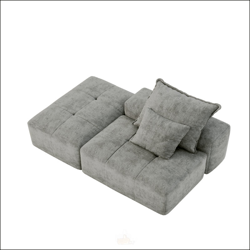 Modern Oversized Modular Sectional Sofa, Gray