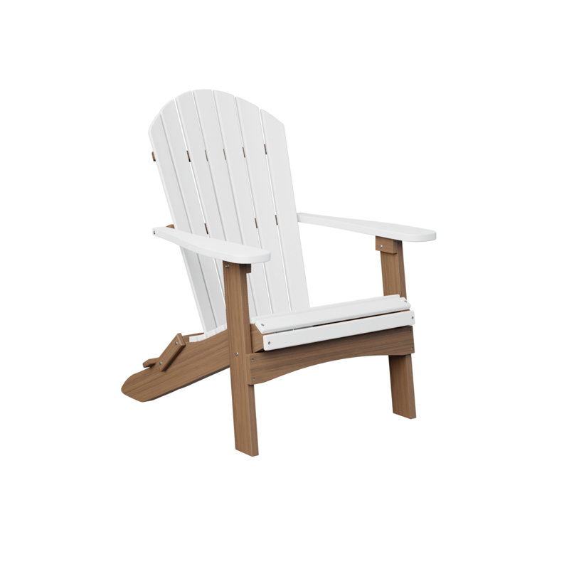 Chaise Adirondack pliante à dossier berlinois Berlin Gardens, Blanc / acajou antique