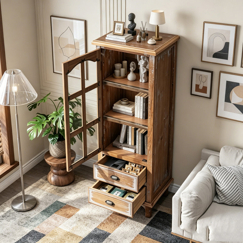 Rustic Wooden Storage Cabinet