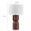 Lampe de table Maya, abat-jour tambour blanc, base de sablier rouge brique, 28 po